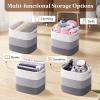 imageLifewit 6 Pack Storage Cubes 11 Inch Cotton Rope Woven Baskets Foldable Decorative Cube Storage Bins Hand Storage Box for Organizing Home Organizers with Handles for Shelves Closet White ampamp Brown3Tone Gray