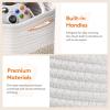 imageLifewit 6 Pack Storage Cubes 11 Inch Cotton Rope Woven Baskets Foldable Decorative Cube Storage Bins Hand Storage Box for Organizing Home Organizers with Handles for Shelves Closet White ampamp BrownWhite  Brown