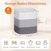 imageLifewit 6 Pack Storage Cubes 11 Inch Cotton Rope Woven Baskets Foldable Decorative Cube Storage Bins Hand Storage Box for Organizing Home Organizers with Handles for Shelves Closet White ampamp Brown3Tone Gray