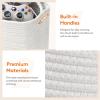imageLifewit 6 Pack Storage Cubes 11 Inch Cotton Rope Woven Baskets Foldable Decorative Cube Storage Bins Hand Storage Box for Organizing Home Organizers with Handles for Shelves Closet White ampamp BrownWhite