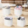 imageLifewit 6 Pack Storage Cubes 11 Inch Cotton Rope Woven Baskets Foldable Decorative Cube Storage Bins Hand Storage Box for Organizing Home Organizers with Handles for Shelves Closet White ampamp BrownWhite