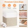 imageLifewit 6 Pack Storage Cubes 11 Inch Cotton Rope Woven Baskets Foldable Decorative Cube Storage Bins Hand Storage Box for Organizing Home Organizers with Handles for Shelves Closet White ampamp BrownWhite  Brown