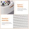imageLifewit 6 Pack Storage Cubes 11 Inch Cotton Rope Woven Baskets Foldable Decorative Cube Storage Bins Hand Storage Box for Organizing Home Organizers with Handles for Shelves Closet White ampamp Brown3Tone Gray
