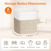 imageLifewit 6 Pack Storage Cubes 11 Inch Cotton Rope Woven Baskets Foldable Decorative Cube Storage Bins Hand Storage Box for Organizing Home Organizers with Handles for Shelves Closet White ampamp BrownWhite  Brown