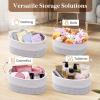 imageLifewit 6 Pack Woven Baskets for Storage Cotton Rope Baskets Cube Storage Bins Cute Small Shelf Baskets for Organizing Round Storage Box Caddy for Closet Living Room Bedroom Playroom WhiteWhite  Gray