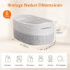 imageLifewit 6 Pack Woven Baskets for Storage Cotton Rope Baskets Cube Storage Bins Cute Small Shelf Baskets for Organizing Round Storage Box Caddy for Closet Living Room Bedroom Playroom WhiteWhite  Gray