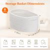imageLifewit 6 Pack Woven Baskets for Storage Cotton Rope Baskets Cube Storage Bins Cute Small Shelf Baskets for Organizing Round Storage Box Caddy for Closet Living Room Bedroom Playroom WhiteWhite