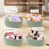 imageLifewit 6 Pack Woven Baskets for Storage Cotton Rope Baskets Cube Storage Bins Cute Small Shelf Baskets for Organizing Round Storage Box Caddy for Closet Living Room Bedroom Playroom WhiteGreen