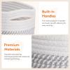 imageLifewit 6 Pack Woven Baskets for Storage Cotton Rope Baskets Cube Storage Bins Cute Small Shelf Baskets for Organizing Round Storage Box Caddy for Closet Living Room Bedroom Playroom WhiteWhite  Gray