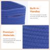 imageLifewit 6 Pack Woven Baskets for Storage Cotton Rope Baskets Cube Storage Bins Cute Small Shelf Baskets for Organizing Round Storage Box Caddy for Closet Living Room Bedroom Playroom WhiteBlue