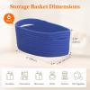 imageLifewit 6 Pack Woven Baskets for Storage Cotton Rope Baskets Cube Storage Bins Cute Small Shelf Baskets for Organizing Round Storage Box Caddy for Closet Living Room Bedroom Playroom WhiteBlue