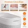 imageLifewit 6 Pack Woven Baskets for Storage Cotton Rope Baskets Cube Storage Bins Cute Small Shelf Baskets for Organizing Round Storage Box Caddy for Closet Living Room Bedroom Playroom WhiteWhite  Gray