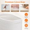 imageLifewit 6 Pack Woven Baskets for Storage Cotton Rope Baskets Cube Storage Bins Cute Small Shelf Baskets for Organizing Round Storage Box Caddy for Closet Living Room Bedroom Playroom WhiteWhite