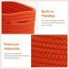 imageLifewit 6 Pack Woven Baskets for Storage Cotton Rope Baskets Cube Storage Bins Cute Small Shelf Baskets for Organizing Round Storage Box Caddy for Closet Living Room Bedroom Playroom WhiteOrange