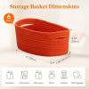 imageLifewit 6 Pack Woven Baskets for Storage Cotton Rope Baskets Cube Storage Bins Cute Small Shelf Baskets for Organizing Round Storage Box Caddy for Closet Living Room Bedroom Playroom WhiteOrange