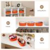 imageLifewit 6 Pack Woven Baskets for Storage Cotton Rope Baskets Cube Storage Bins Cute Small Shelf Baskets for Organizing Round Storage Box Caddy for Closet Living Room Bedroom Playroom WhiteOrange
