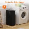 imageLifewit 65L Slim Laundry Hamper Small Laundry Basket with Lid Dirty Narrow Collapsible Clothes Storage with Easy Carry Extended Handles Tall Hampers for Bedroom Laundry Room White 2 PacksBlack