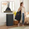 imageLifewit 65L Slim Laundry Hamper with Lid Narrow Laundry Basket with Removable Bag ampamp Bamboo Handles Fodable Thin Dirty Clothes Hamper for Laundry Collapsible Bin for Bathroom Bedroom Dorm Dark GrayBlack