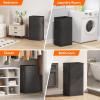 imageLifewit 80L Large Tall Laundry Hamper Collapsible Laundry Basket with Handles Foldable Clothes Hampers for Laundry Portable Dirty Clothes Hamper for Dorm College Bedroom Bathroom Light GrayBlack
