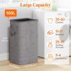 imageLifewit 80L Large Tall Laundry Hamper Collapsible Laundry Basket with Handles Foldable Clothes Hampers for Laundry Portable Dirty Clothes Hamper for Dorm College Bedroom Bathroom Light GrayLight Gray