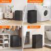 imageLifewit 80L Large Tall Laundry Hamper Collapsible Laundry Basket with Handles Foldable Clothes Hampers for Laundry Portable Dirty Clothes Hamper for Dorm College Bedroom Bathroom Light GrayBlack