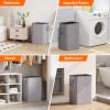imageLifewit 80L Large Tall Laundry Hamper Collapsible Laundry Basket with Handles Foldable Clothes Hampers for Laundry Portable Dirty Clothes Hamper for Dorm College Bedroom Bathroom Light GrayLight Gray