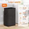 imageLifewit 80L Large Tall Laundry Hamper Collapsible Laundry Basket with Handles Foldable Clothes Hampers for Laundry Portable Dirty Clothes Hamper for Dorm College Bedroom Bathroom Light GrayBlack
