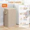 imageLifewit 80L Large Tall Laundry Hamper Collapsible Laundry Basket with Handles Foldable Clothes Hampers for Laundry Portable Dirty Clothes Hamper for Dorm College Bedroom Bathroom Light GrayBeige