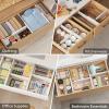 imageLifewit 9 Pack Drawer Dividers 4quot High 1117quot Adjustable Drawer Organizers for Clothes Expandable Dresser Separators in BedroomBathroomKitchenFridgeOffice Organization and Storage WhiteBeige