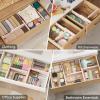 imageLifewit 9 Pack Drawer Dividers 4quot High 1117quot Adjustable Drawer Organizers for Clothes Expandable Dresser Separators in BedroomBathroomKitchenFridgeOffice Organization and Storage WhitePink