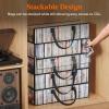 imageLifewit CD Storage Bags 2 Pack Clear PVC Plastic CD Case Holder with Handles Front Window Zipper Design Stackable Media Organizer Box for Albums Hold up to 100 Pcs CDs 50 Each8