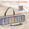 imageLifewit CD Storage Bags 2 Pack Clear PVC Plastic CD Case Holder with Handles Front Window Zipper Design Stackable Media Organizer Box for Albums Hold up to 100 Pcs CDs 50 Each2