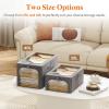 imageLifewit Clothes Storage Bins with Metal Frame 6 Pack Fabric Stackable Storage Bags with Lids Zipper Foldable Clost Organizers Containers for Clothing Blanket Winter Cloth 40L6