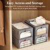 imageLifewit Clothes Storage Bins with Metal Frame 6 Pack Fabric Stackable Storage Bags with Lids Zipper Foldable Clost Organizers Containers for Clothing Blanket Winter Cloth 40L6