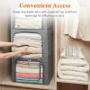 imageLifewit Clothes Storage Bins with Metal Frame Stackable Storage Box Foldable Clothing Storage Bins with Lids 40L Storage Bags Fabric Box Organizer with Clear Window Zippers Sturdy Handles 4 Pack4