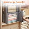 imageLifewit Clothes Storage Bins with Metal Frame Stackable Storage Box Foldable Clothing Storage Bins with Lids 40L Storage Bags Fabric Box Organizer with Clear Window Zippers Sturdy Handles 4 Pack4