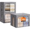 imageLifewit Clothes Storage Bins with Metal Frame Stackable Storage Box Foldable Clothing Storage Bins with Lids 40L Storage Bags Fabric Box Organizer with Clear Window Zippers Sturdy Handles 4 Pack3