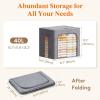 imageLifewit Clothes Storage Bins with Metal Frame Stackable Storage Box Foldable Clothing Storage Bins with Lids 40L Storage Bags Fabric Box Organizer with Clear Window Zippers Sturdy Handles 4 Pack4