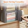 imageLifewit Clothes Storage Bins with Metal Frame Stackable Storage Box Foldable Clothing Storage Bins with Lids 40L Storage Bags Fabric Box Organizer with Clear Window Zippers Sturdy Handles 4 Pack3