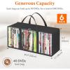 imageLifewit DVD Storage Bags 6 Pack Clear PVC Plastic DVD Organizer with Handles and Zipper Media Holder for Blu Ray Disc Movie Cases VHS Box Video Game Disks Albums Holds 240 Pcs DVDs 40 Each205L x 71W x 91H for DVD