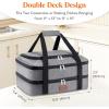 imageLifewit Double Decker Casserole Carrier for Hot and Cold Food Insulated Casserole Dish Carrier Carrying Case with Tool Room Thermal Bag for Potluck Parties Cookouts Fits 9quot13quot Baking Dish GrayGray