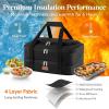 imageLifewit Double Decker Casserole Carrier for Hot and Cold Food Insulated Casserole Dish Carrier Carrying Case with Tool Room Thermal Bag for Potluck Parties Cookouts Fits 9quot13quot Baking Dish GrayBlack