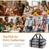 imageLifewit Double Decker Casserole Carrier for Hot and Cold Food Insulated Casserole Dish Carrier Carrying Case with Tool Room Thermal Bag for Potluck Parties Cookouts Fits 9quot13quot Baking Dish GrayGray