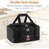 imageLifewit Double Decker Casserole Carrier for Hot and Cold Food Insulated Casserole Dish Carrier Carrying Case with Tool Room Thermal Bag for Potluck Parties Cookouts Fits 9quot13quot Baking Dish GrayBlack