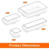 imageLifewit Drawer Organizer 25PCS 4 Sizes Clear Plastic Desk Drawer Dividers Storage Separation Bins for Make Up Kitchen Utensils Vanity Accessories in OfficeBathroomBedroom Organization