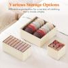 imageLifewit Drawer Organizer Clothes for Closet 16 Pack 3 Sizes Underwear Wardrobe Drawer Dividers Fabric Foldable Dresser Storage Organizer Bins for Sock Bra Lingerie Undies GreyKhaki