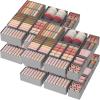 imageLifewit Drawer Organizer Clothes for Closet 16 Pack 3 Sizes Underwear Wardrobe Drawer Dividers Fabric Foldable Dresser Storage Organizer Bins for Sock Bra Lingerie Undies GreyLight Gray