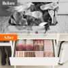 imageLifewit Drawer Organizer Clothes for Closet 16 Pack 3 Sizes Underwear Wardrobe Drawer Dividers Fabric Foldable Dresser Storage Organizer Bins for Sock Bra Lingerie Undies GreyKhaki