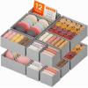 imageLifewit Drawer Organizer Clothes for Closet 16 Pack 3 Sizes Underwear Wardrobe Drawer Dividers Fabric Foldable Dresser Storage Organizer Bins for Sock Bra Lingerie Undies GreyLight Gray