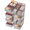 imageLifewit Drawer Organizer Clothes for Closet 16 Pack 3 Sizes Underwear Wardrobe Drawer Dividers Fabric Foldable Dresser Storage Organizer Bins for Sock Bra Lingerie Undies GreyLight Gray
